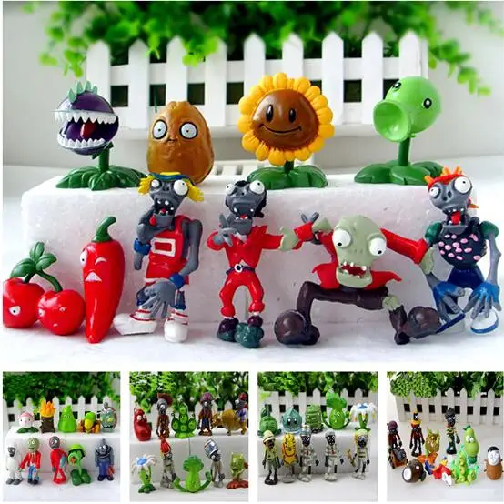 Best Offers 50Pcs/Set Plants vs Zombies 3-7cm PVZ Collection Figure Doll Baby Gifts Plant Zombine Free Shipping