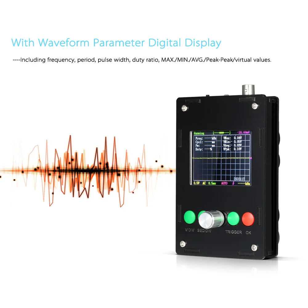 

DSO311 LCD portable oscilloscope Mini 2.4" TFT Handheld Pocket Digital Oscilloscope Bandwidth 200KHz 1Msps STM32 Chip with Probe