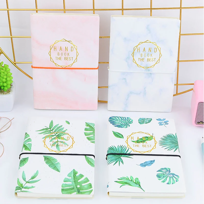 

2019 Marble Felt Leaf Leather Notebook Art Grid Lined Blank Paper Note Books Diary Planner Journal Stationery School Supplies