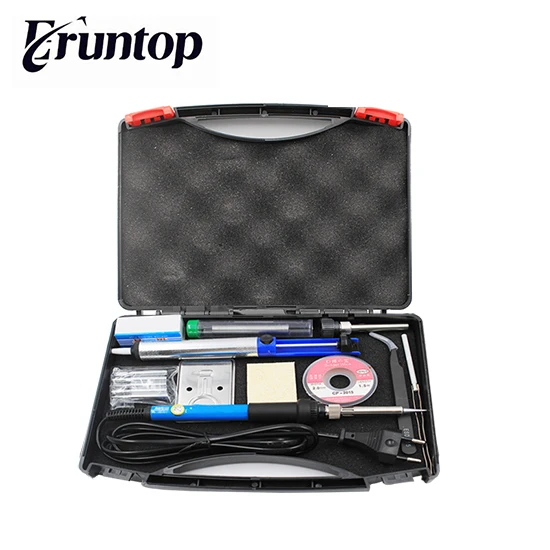 

Eruntop 110V 220V 60W Adjustable Temperature Electric Soldering Iron Welding Solder Station Heat Pencil With Tips Box