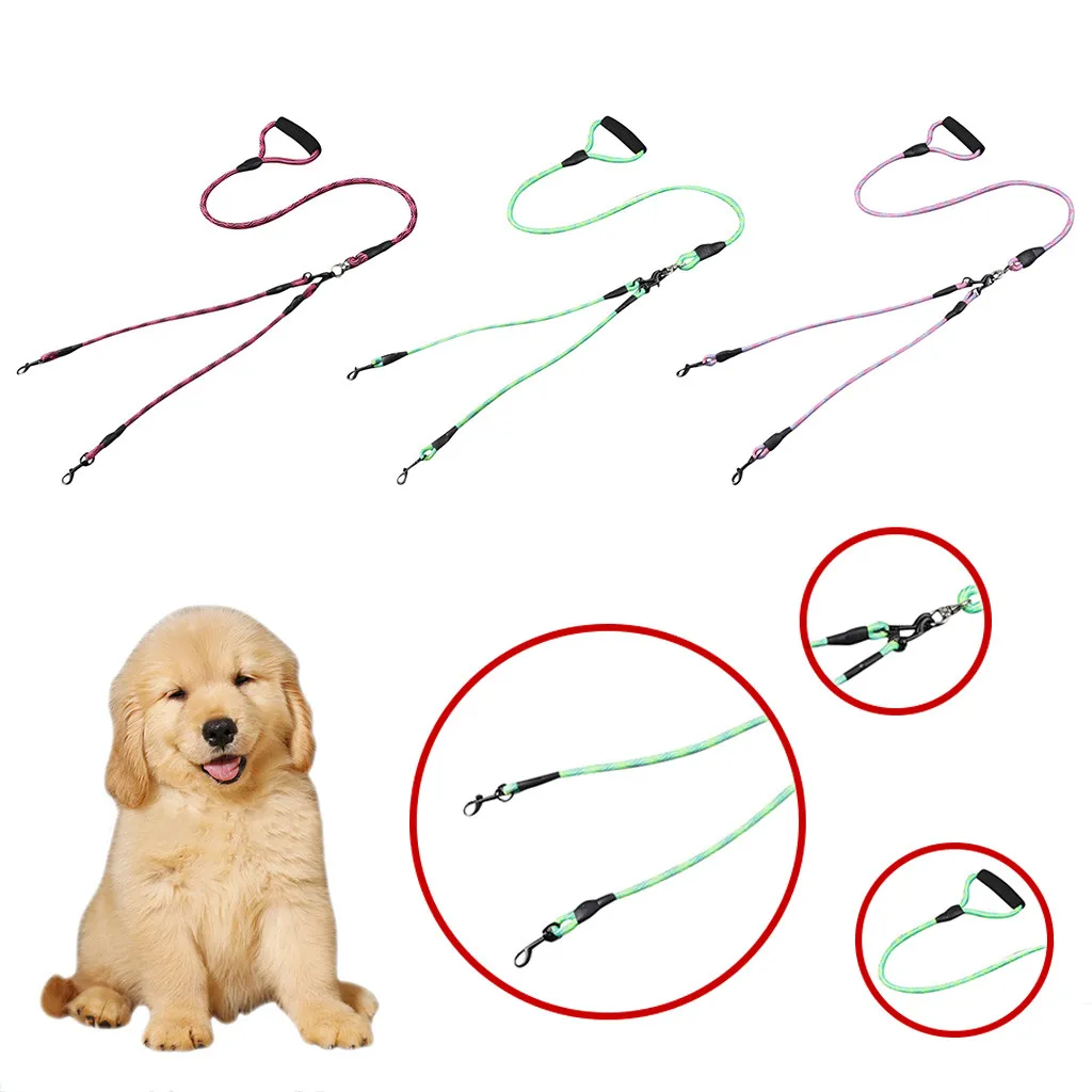 Adjustable Pet Dog Leash Is Durable And Not Easy To Damage Double-Headed Leash Dogs Collars Pet Supplies Dogs Pet Products