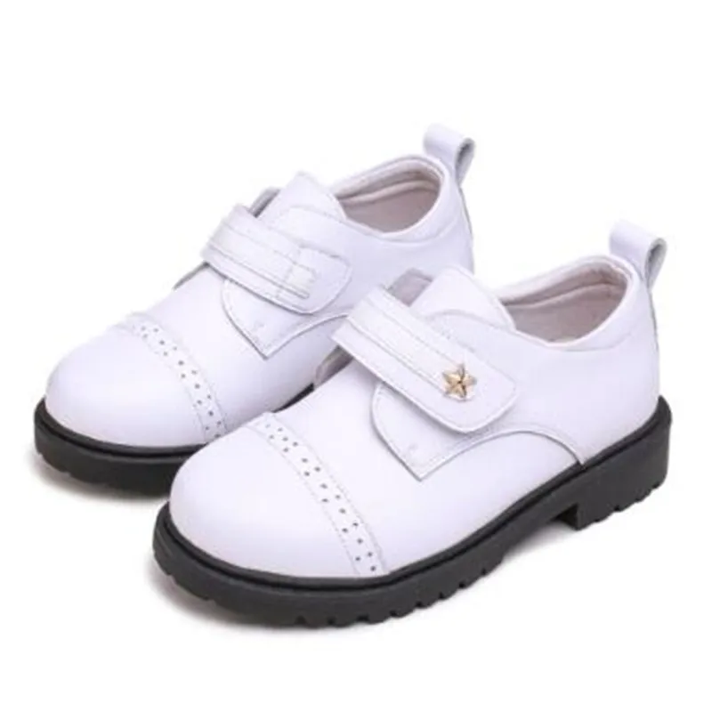 Weoneit кожаные сандалии для мальчиков в британском стиле; школьная обувь для детей; обувь для свадебной вечеринки; цвет белый, черный, коричневый; детские мокасины - Цвет: B white