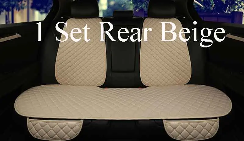 Чехол для автомобильного сидения, универсальный тканевый комплект сидений, подушка для автомобильного сиденья aut, декоративные защитные чехлы для автомобильного сидения - Название цвета: 1 rear beige