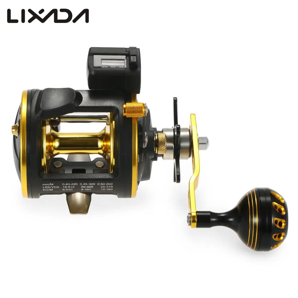 

7 BBs Fishing Trolling Reel with Line Counter Alarm Right/Left Hand Casting Sea Fishing Reel Saltwater Baitcasting Reel Coil