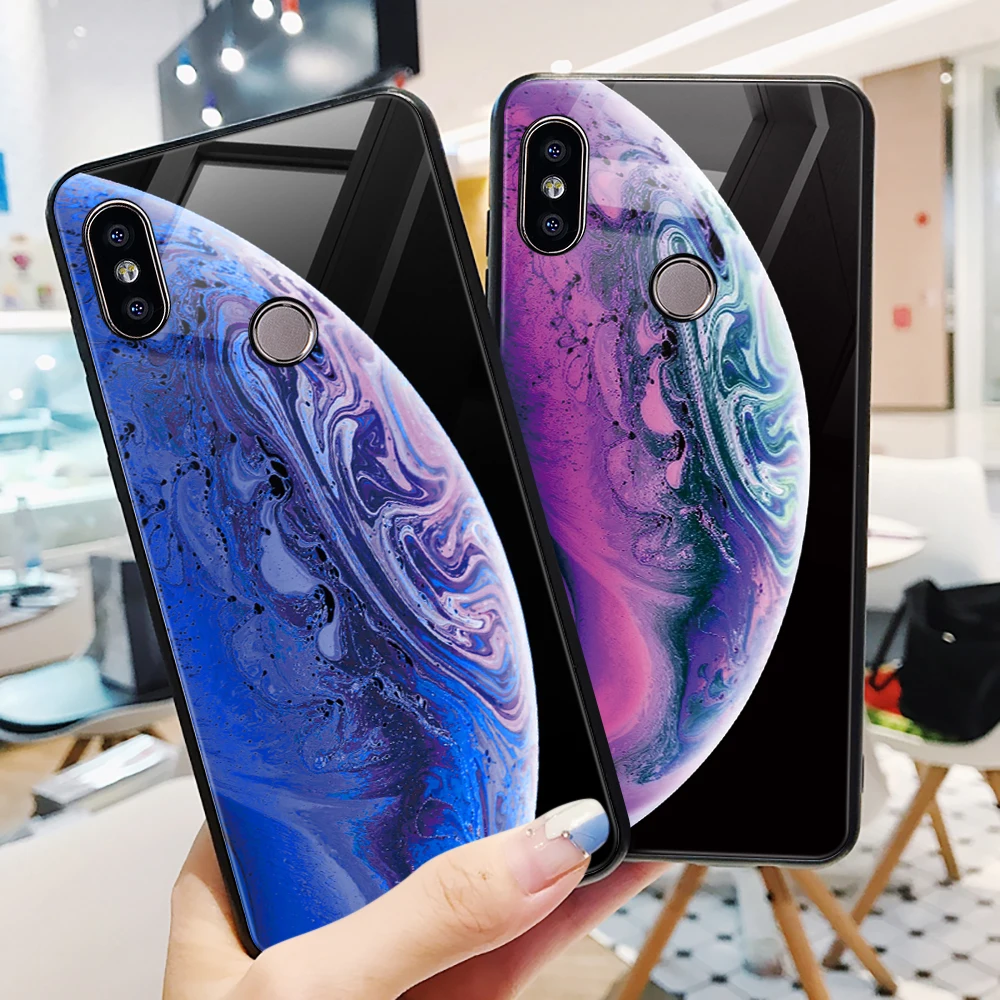 С космическим звездным принтом чехол для Xiaomi Redmi 4x Note 5 Pro Стекло телефона mi A2 Lite