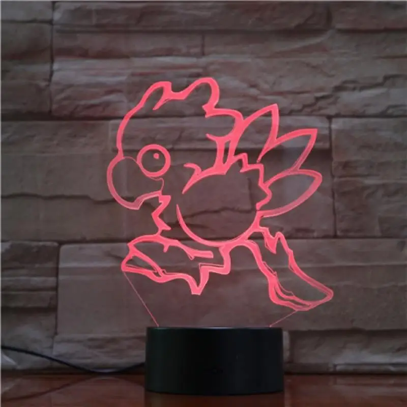 FINAL FANTASY 3D лампа Покемон игровые фигурки Chocobo рыба ночник светодиодный лампа многоцветный детский подарок Детская игрушка Лава сенсорный RGB