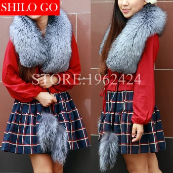 

2020 Autumn Winter Fashion New Fashion Women High Quality Fur Fox Silver Fox Fur Collar Wild Fox Fur Collar Scarf