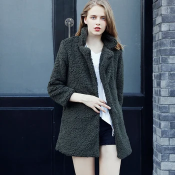 

Fur Coat Winter Woman Overcoat 2018 Fluffy Faux Fur Warm Long Sleeve