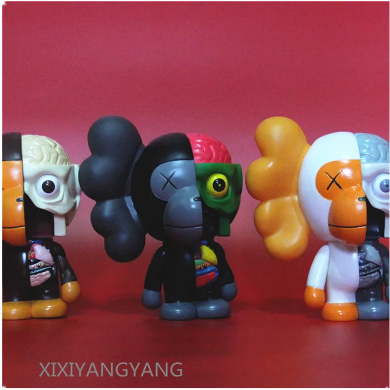 

3 Style KAWS Original Fake Street Art Apes and monkeys PVC Action Figure Collectible Model Toy about 20CM Q592