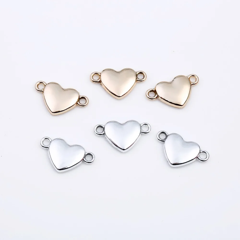 

17mm*11mm New Heart Rhinestone Shaped Gold Silver Pendant Connectors For Making Jewelry DIY