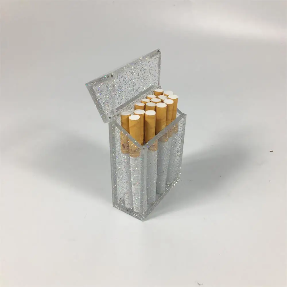 Акриловый чехол для сигарет, блестящий прозрачный органайзер для сигарет, переносной держатель для карт