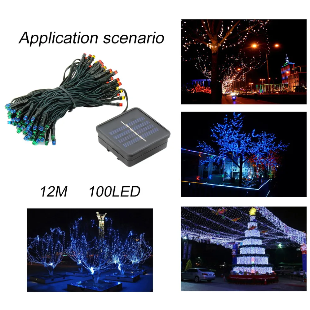 

2017 Creative Decorative Light 12M 100LED IP68 LED Holiday String Lights Christmas Festival Party Fairy Colorful String Lights