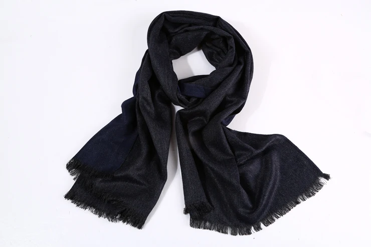 Роскошный брендовый кашемировый мужской шарф, модные британские зимние шарфы с кисточками, зимние теплые шарфы, шаль из пашмины - Цвет: deep blue