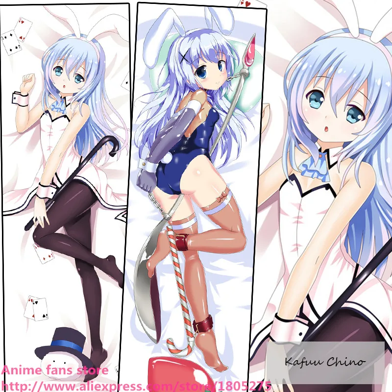 

Lovely Japanese AnimeIs the Order a Rabbit Gochumon wa Usagi Desu ka Kafuu Chino Loli Pillowcase Pillow Case Cover Hugging Body