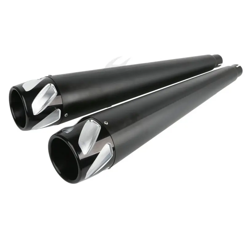 Deep Cut 4" Megaphone Slip on Muffler Exhaust Pipe For Harley Touring