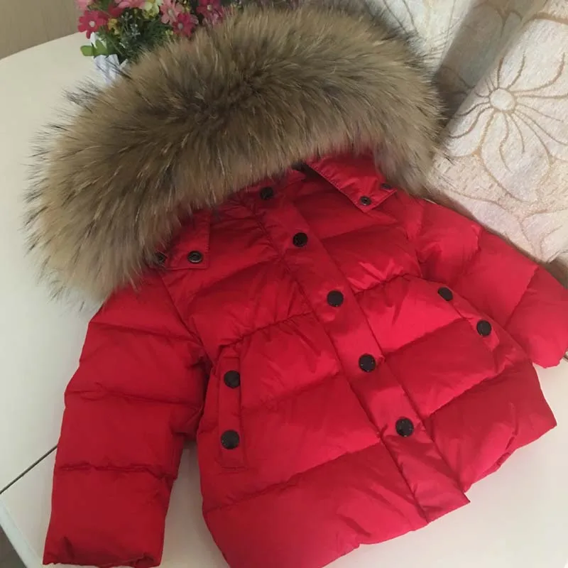 

2019 Winter Jacket Girl Real Fur Children's Down Jacket for Girls Warm Boys Coats Fashion Children Outerwear Windproof Clothes