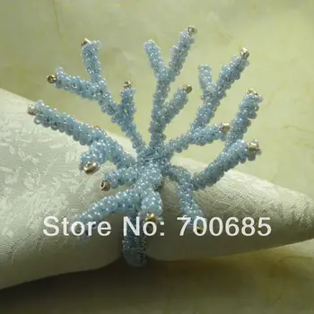 

light blue coral napkin ring, napkin holder,