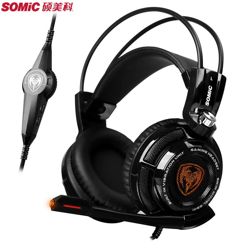 SOMIC Профессиональный Gaming Headset 7 1 канальный объемный звук большие наушники стерео