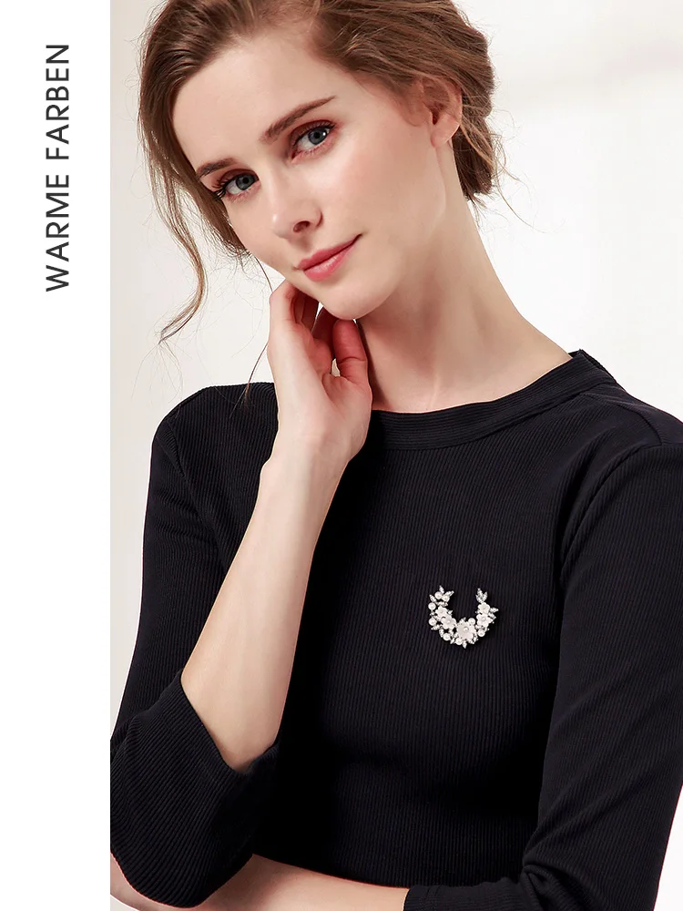 Новое поступление жемчужные броши для женщин Кристалл от Swarovski белая вишня свитер с цветами костюм пальто Броши Модные аксессуары