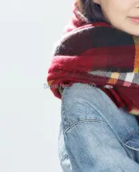 Модные женские туфли 2014 ZA оригинальный новый зима 140 см Красный клетчатый шарф женские теплые геометрический полосатый Шарфы для женщин