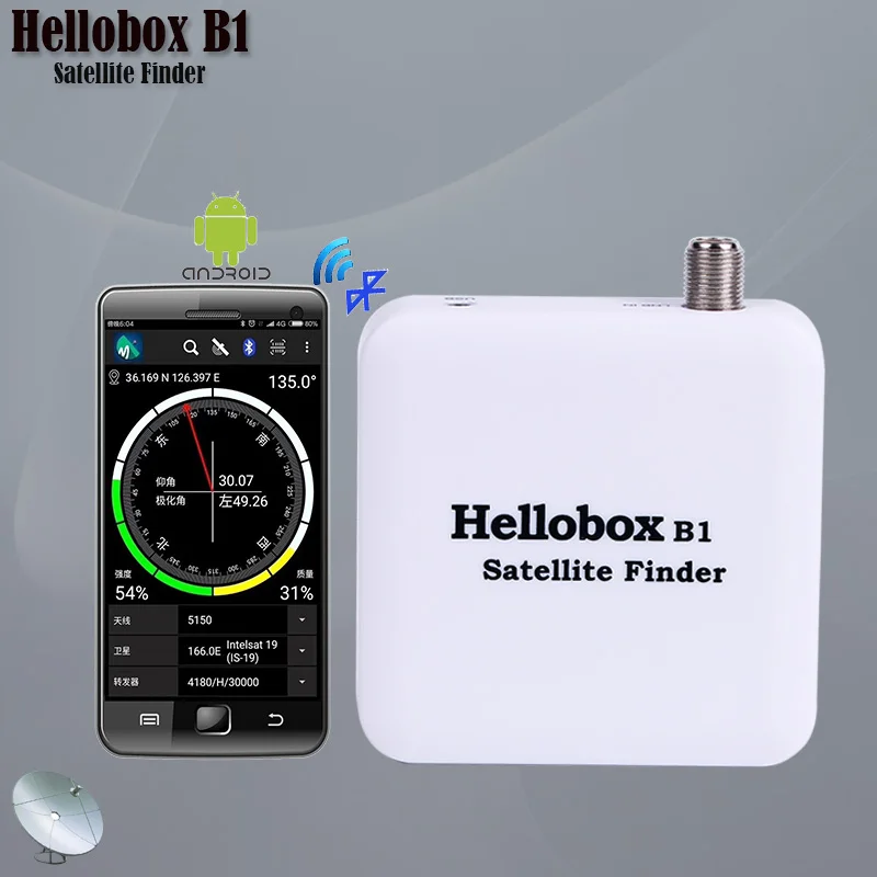 Hellobox B1 спутниковый искатель поддержка системы Android спутниковый измеритель Bluetooth спутниковый искатель метр