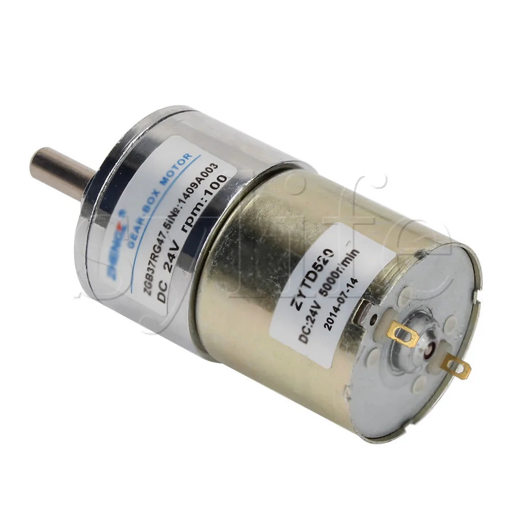 100RPM DC 24V High Torque Reversable Gear Box Electric Speed Reduce