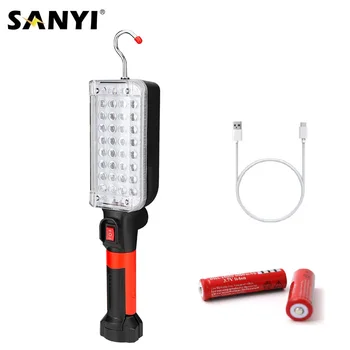 

34 LED Emergency Safety Flashlight Hanging Hook Tent Torch 360 Degree Rotation Base Magnetic Car Inspection Repairing Work Lamp