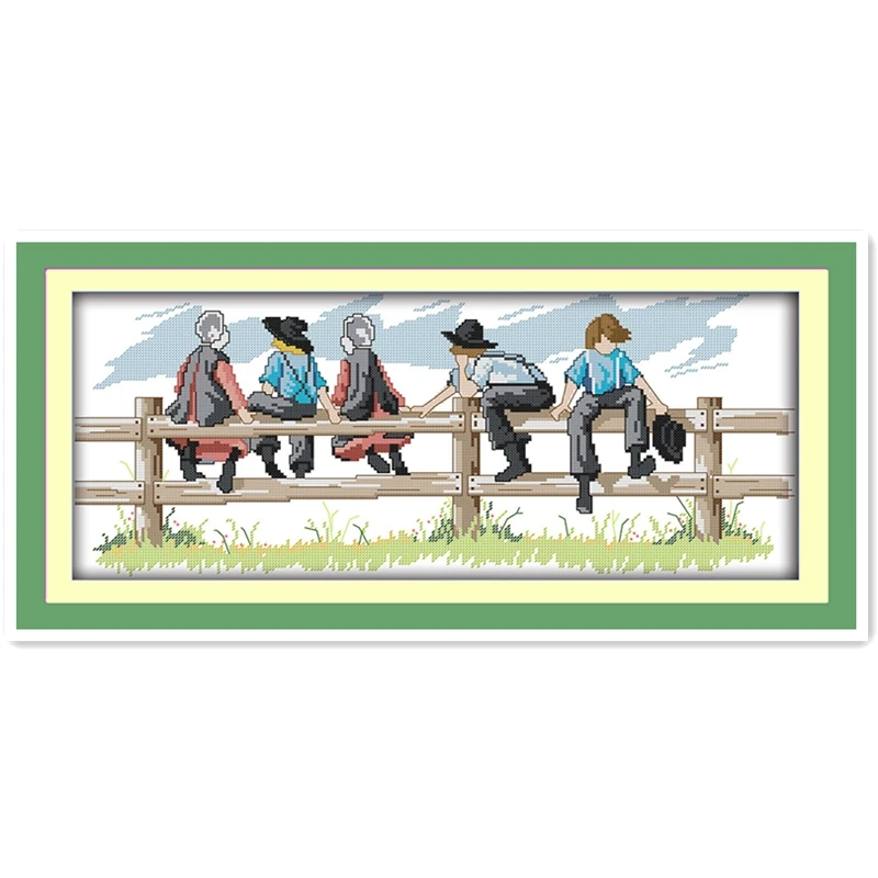 

The Five Little Friend Cross Stitch DMC 11CT Printed 14CT Cross Stitch DIY Chinese Cotton Cross-stitch Kit Embroidery Needlework