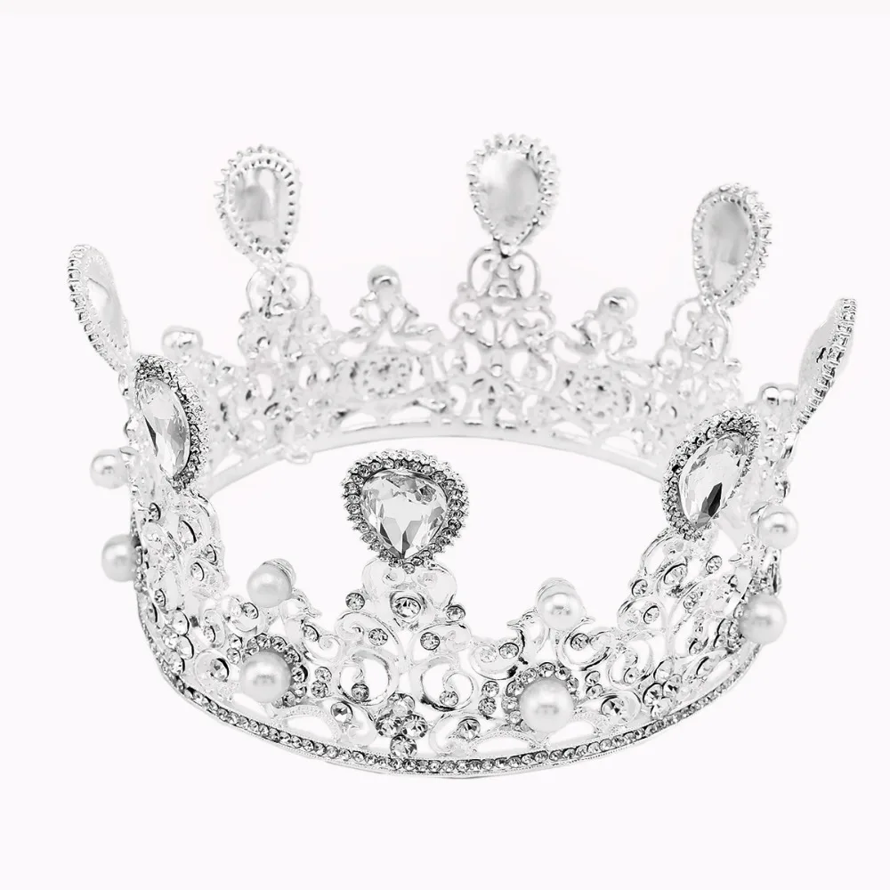 Adult Crown And Tiara,Crystal Rhinestone Baroque Water Drop Crown