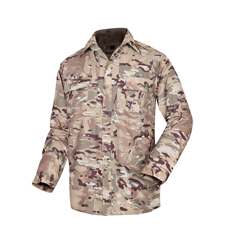 

New Men's Military Shirts Tactical Clothing Quick Dry Long Sleeve Shirt Army Men Summer Combat Breathable Camouflage Shirts