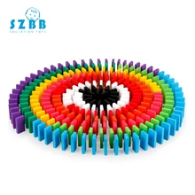 Sz паровой 120 шт Деревянные красочные блоки домино строительные игрушки Ранние развивающие игрушки для детей детские игры домино подарки Sz3b12