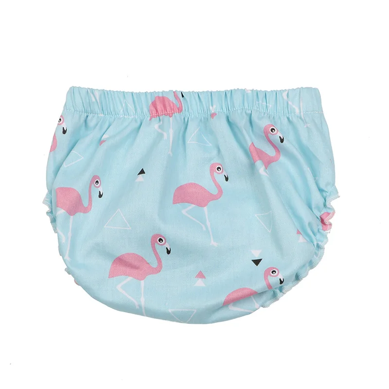 New Baby Girls White Flamingo Frilly Knickers Bloomers Toddler Floral Cotton Shorts Summer Soft Sun Clothing (2)