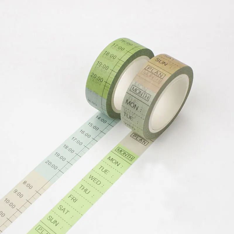 

15mm*8m creative Week plan, timeline washi tape DIY decoration tape scrapbooking planner masking office adhesive tape stationery
