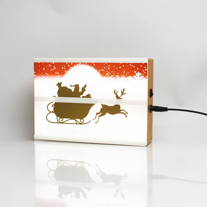 

china manufacturer 2 row a5 size Christmas cinematic light box gift for Children
