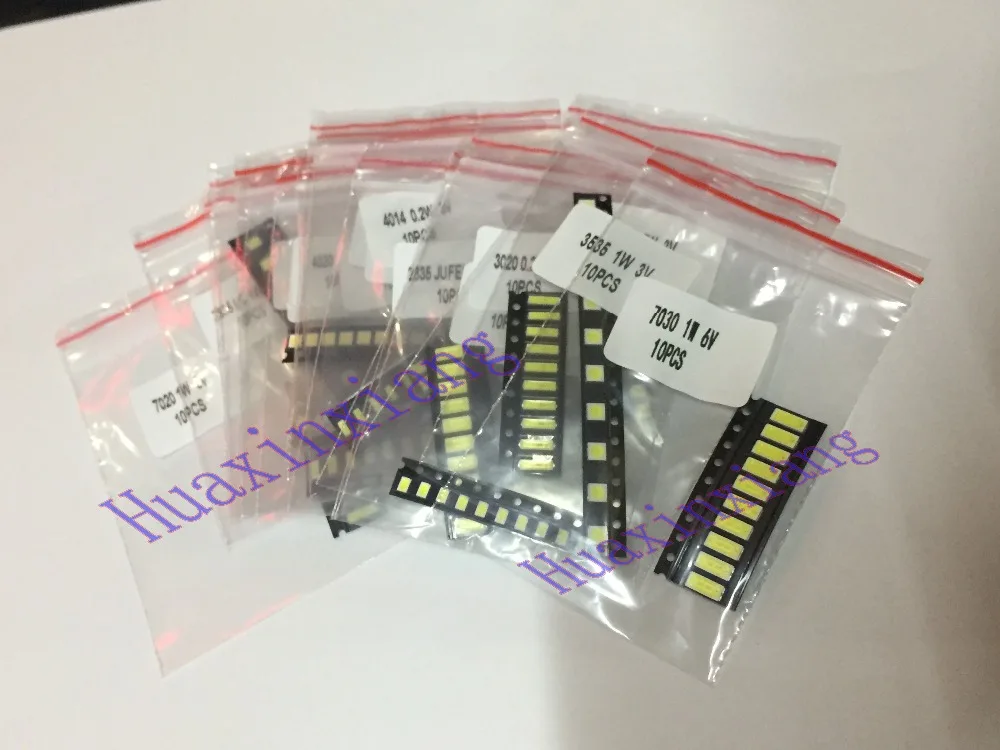 Комплект светодисветодиодный SMD 1 Вт 3 в/6 в 2835/3030/2828/3535/5630/7020/7030/4020 холодный белый