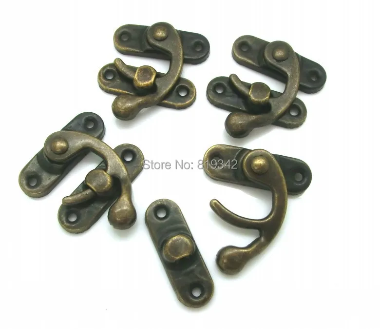

Free Shipping-50 Sets Metal Hook Box Latches Clasp Box Lock Purse Lock Antique Bronze 4 Holes 2.6cm x 2.3cm 2.3cm x 0.8cm J1841