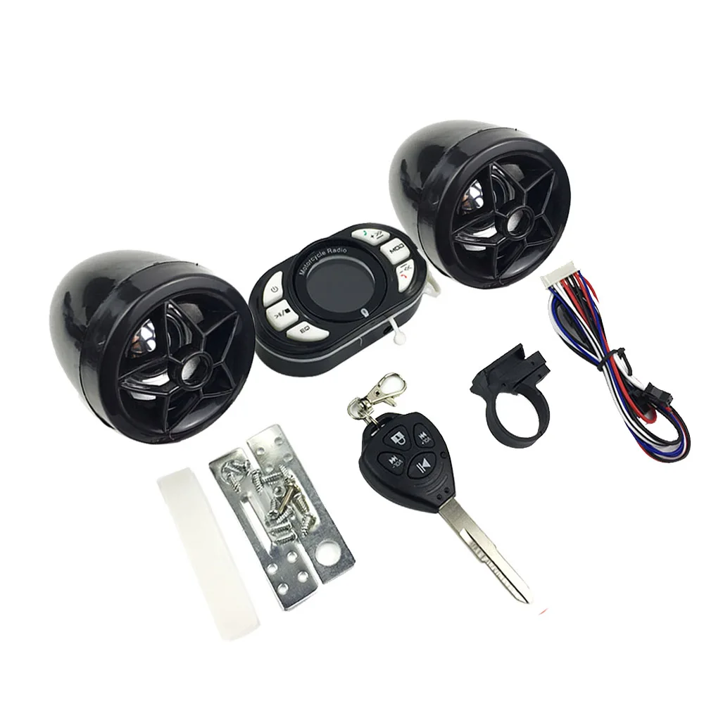 

Motorcycle Alarm System Scooter LCD Bluetooth MP3 Music Player Speakers FM Radio Audio Sound System With USB TF FM Player