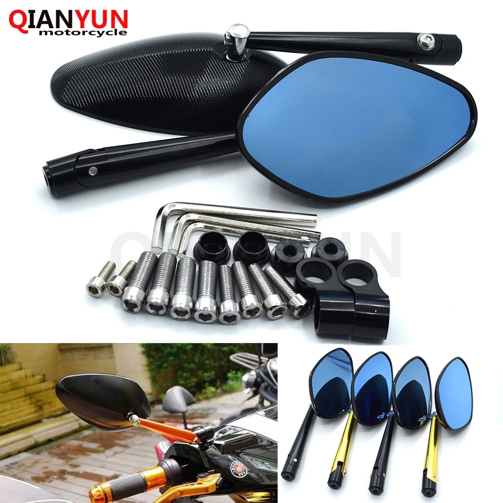 

2019 new universal 8mm 10mm motorcycle rearview mirror CNC aluminum alloy for Kawasaki ZX7R ZX7RR ZX9 ZX1100 ZRX1100 ZRX1200