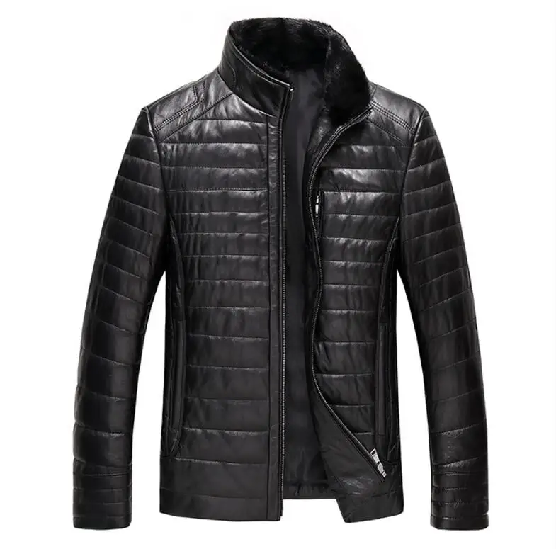M-5XL новые мужские зимние осенние мужские модные тонкие кожаные ...