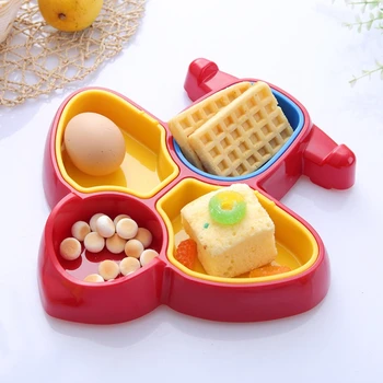 

Colorful Bowl Separate Bowl Lunch Box Ware Kids Tray Cartoon Edible ABS Shape Food Grade Baby Dinner Plate Dinnerware Set 1 pcs