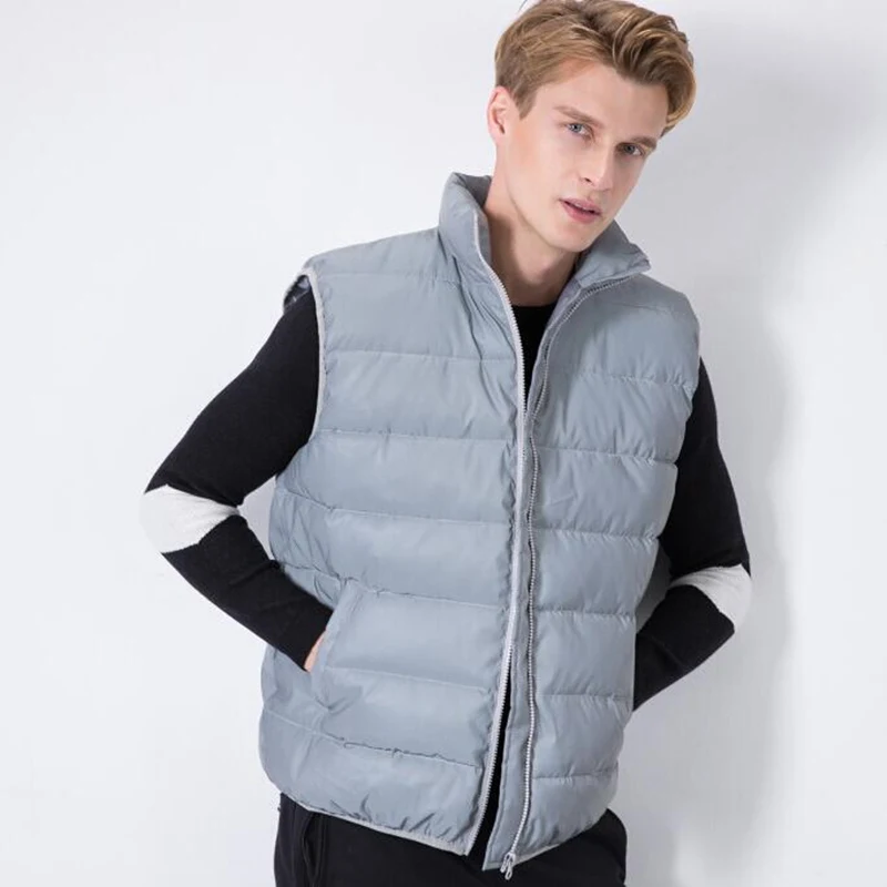 Gilet sans manches homme chaud hiver pêche réfléchissant sécurité nuit coton matelassé