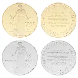 Памятная монета мировой войны 2th два американских монеты США коллекции Сувенир Коллекционные арт-подарки из сплава серебристый золотистый