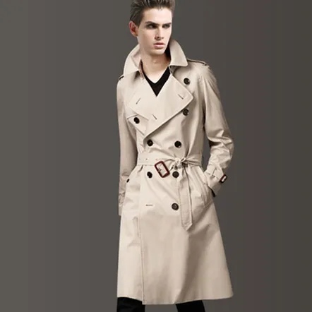 

2019 Spring and autumn male trench male double breasted long design slim casual commercial men's clothing fashion outerwear