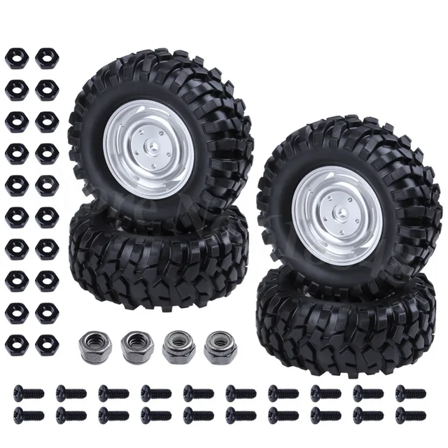 Special Offers 4x 96mm  1.9" Alloy Tires Wheels Rims 12mm Hex Hub For 1/10 Scale Exceed RC MaxStone 4WD Remote Control Rock Crawler