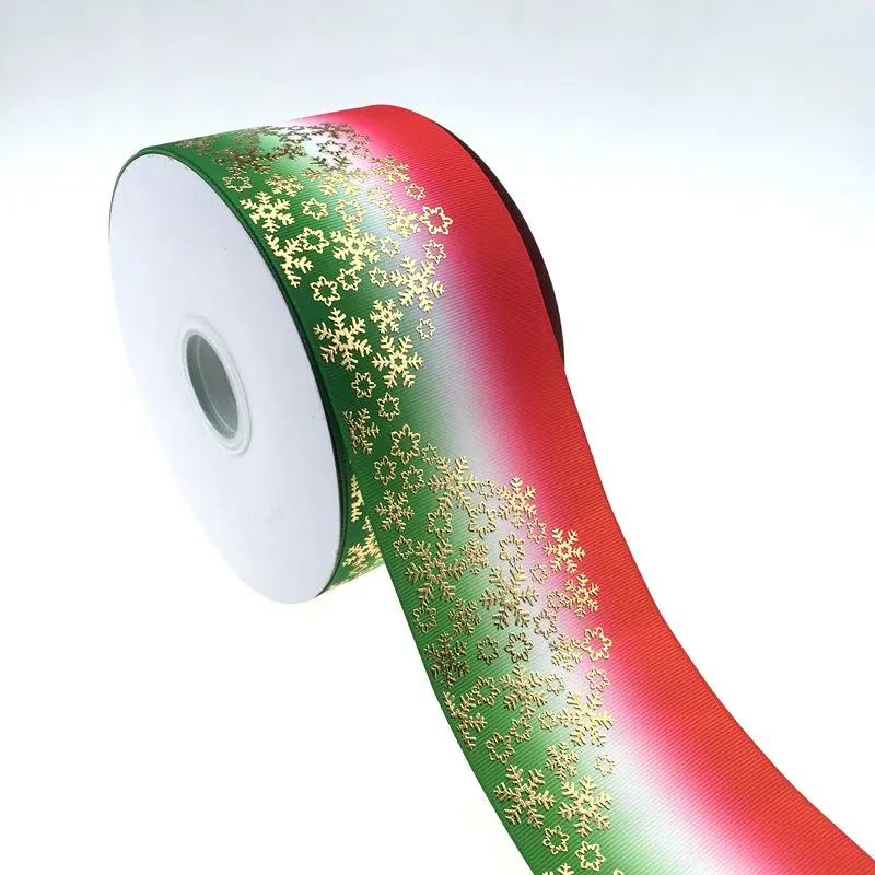 Рождественский день 75 мм(3 дюйма) теплопередача снежинка голографические золотые фольги ленты с заказ принять