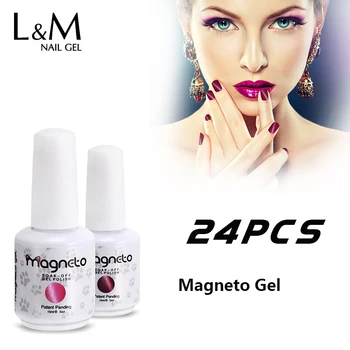 

24 Pcs Hot Sale 15 ml 3D Cat Eyes LED UV Gel Polish Soak Off Gel Nail Polish Long Lasting Magnetic Gel Lacquer Nail Gel
