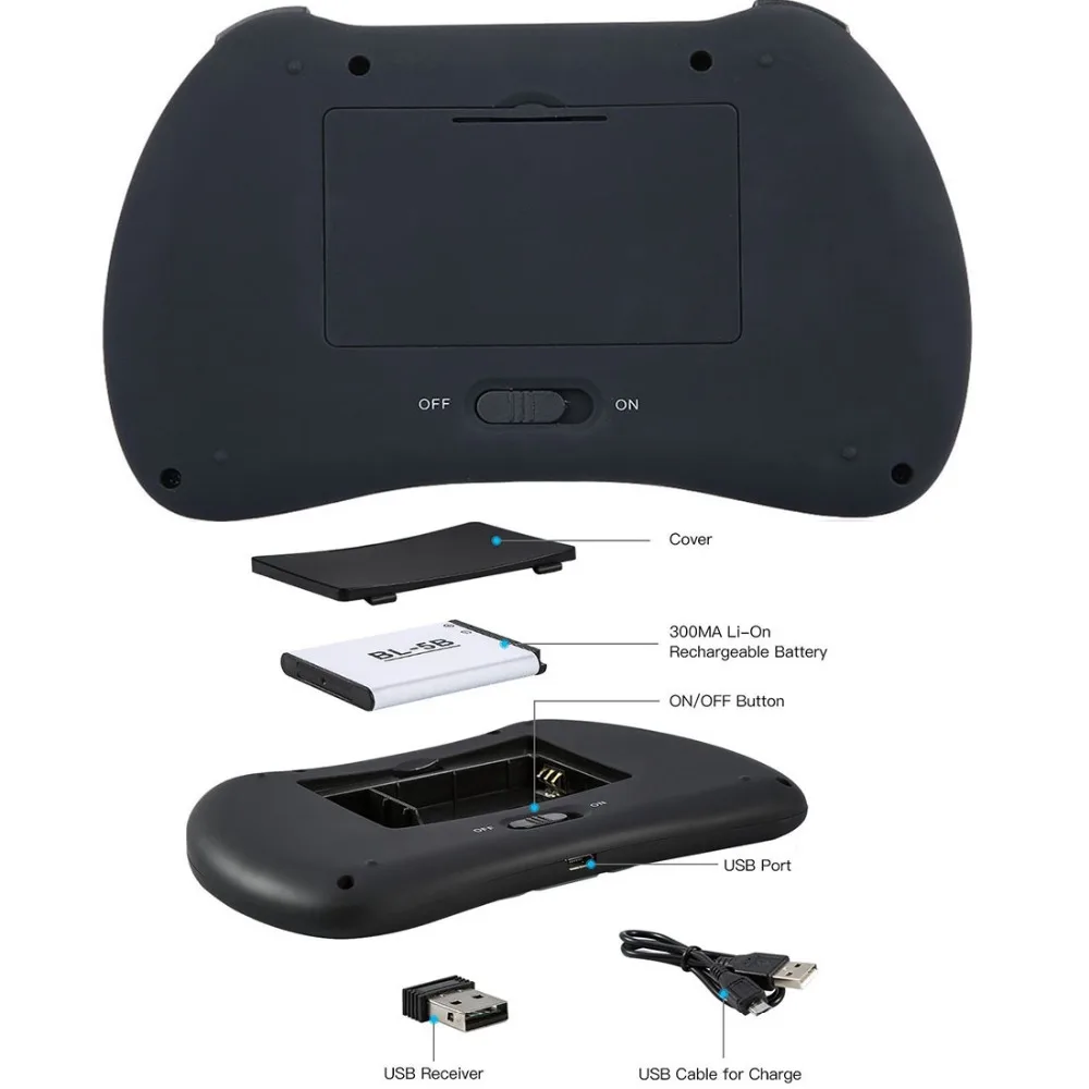 H9 Портативный мини Беспроводной клавиатура 2,4G Air Мышь подсветкой удаленного Управление сенсорная панель для приставка для телевизора X96 Android ТВ коробка PK I8 M2S