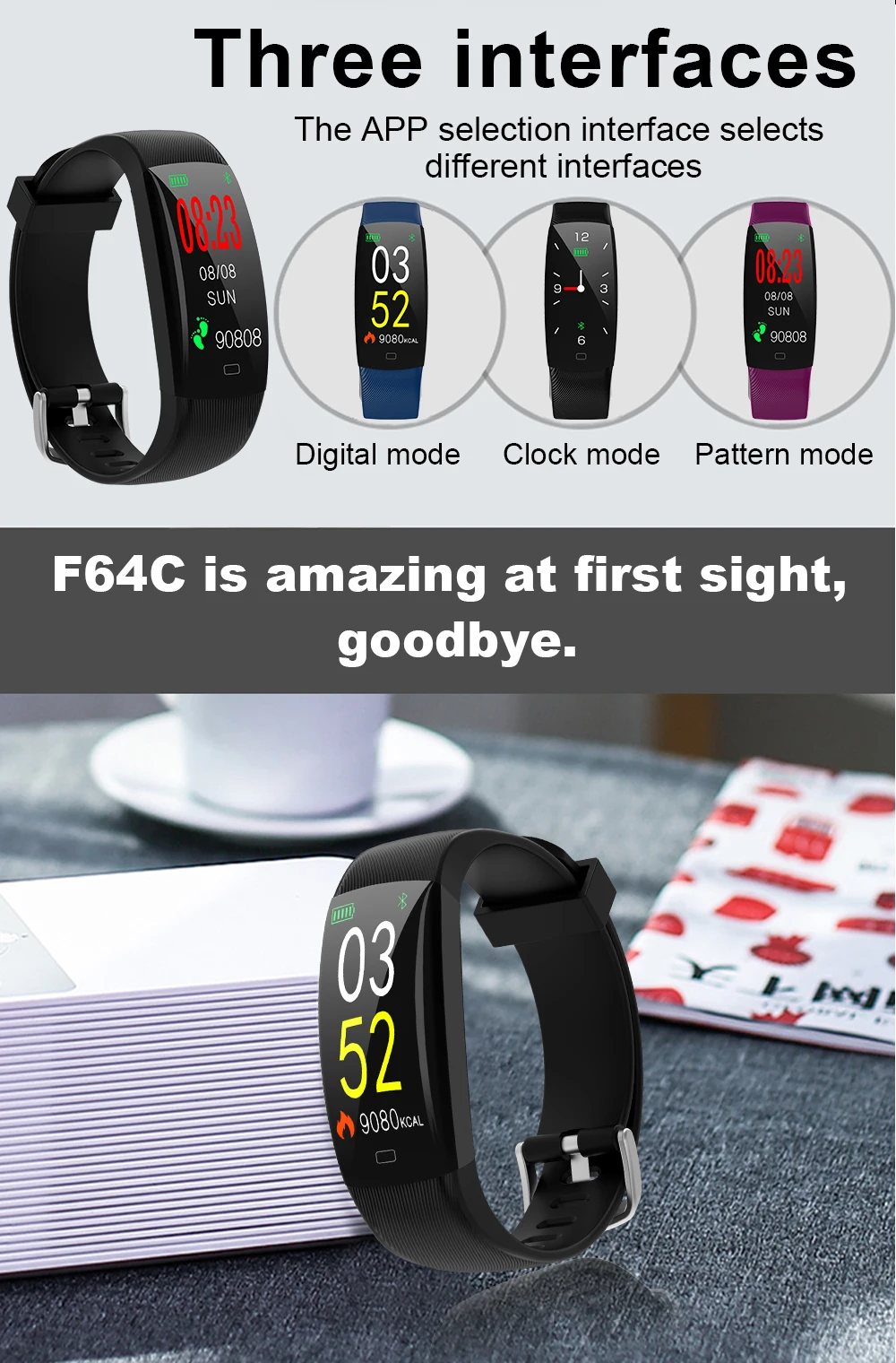 Smart Bracelet Fitness Tracker Activity Heart Rate Wristband IP67 Waterproof Smartband Pedometer for IOS Android pk mi band 3 (3)