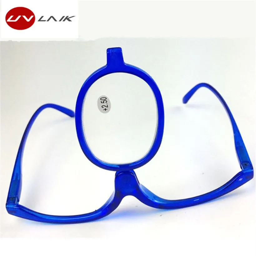 

UVLAIK Magnifying Makeup Reading Glasses Folding Eyeglasses Cosmetic Diopter Glasses Presbyopic Eye Makeup Glasses