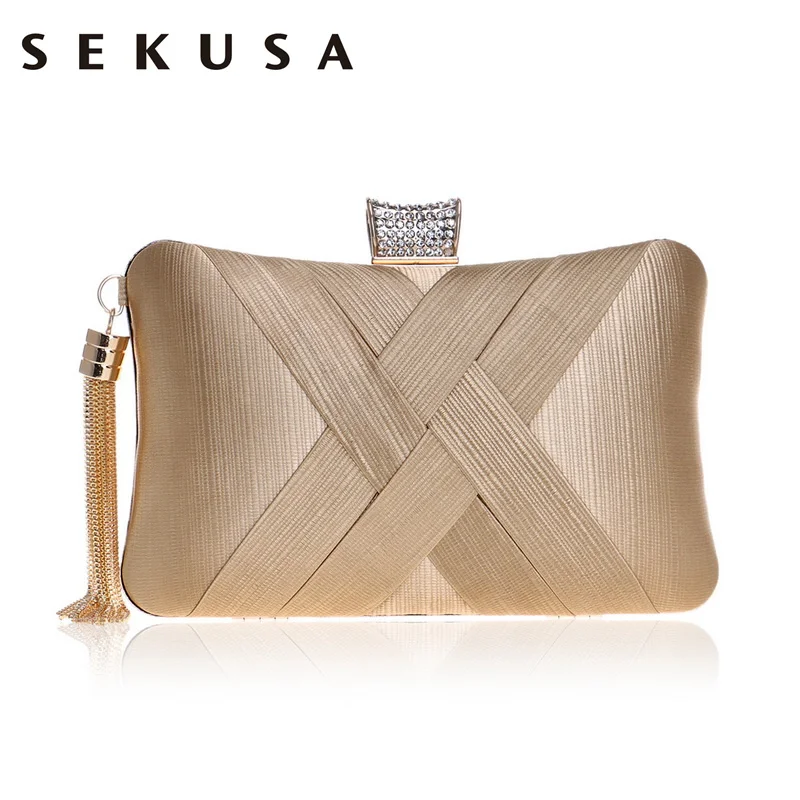 SEKUSA شرابة أزياء السيدات يوم حقيبة صغيرة صغيرة شنطة كتف الإناث حزب الزفاف مساء حقيبة للنساء الهاتف محفظة